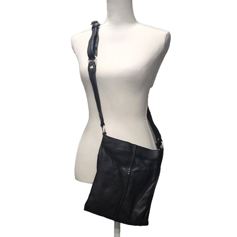 ELLINGTON JONI Black Genuine Leather Crossbody Purse Shoulder Bag Adjustable